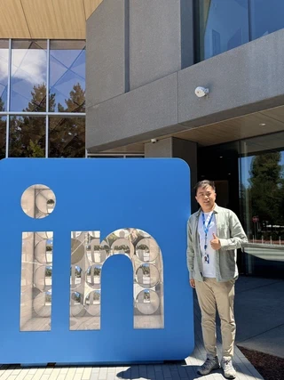 Outside the LinkedIn office in Mountain View